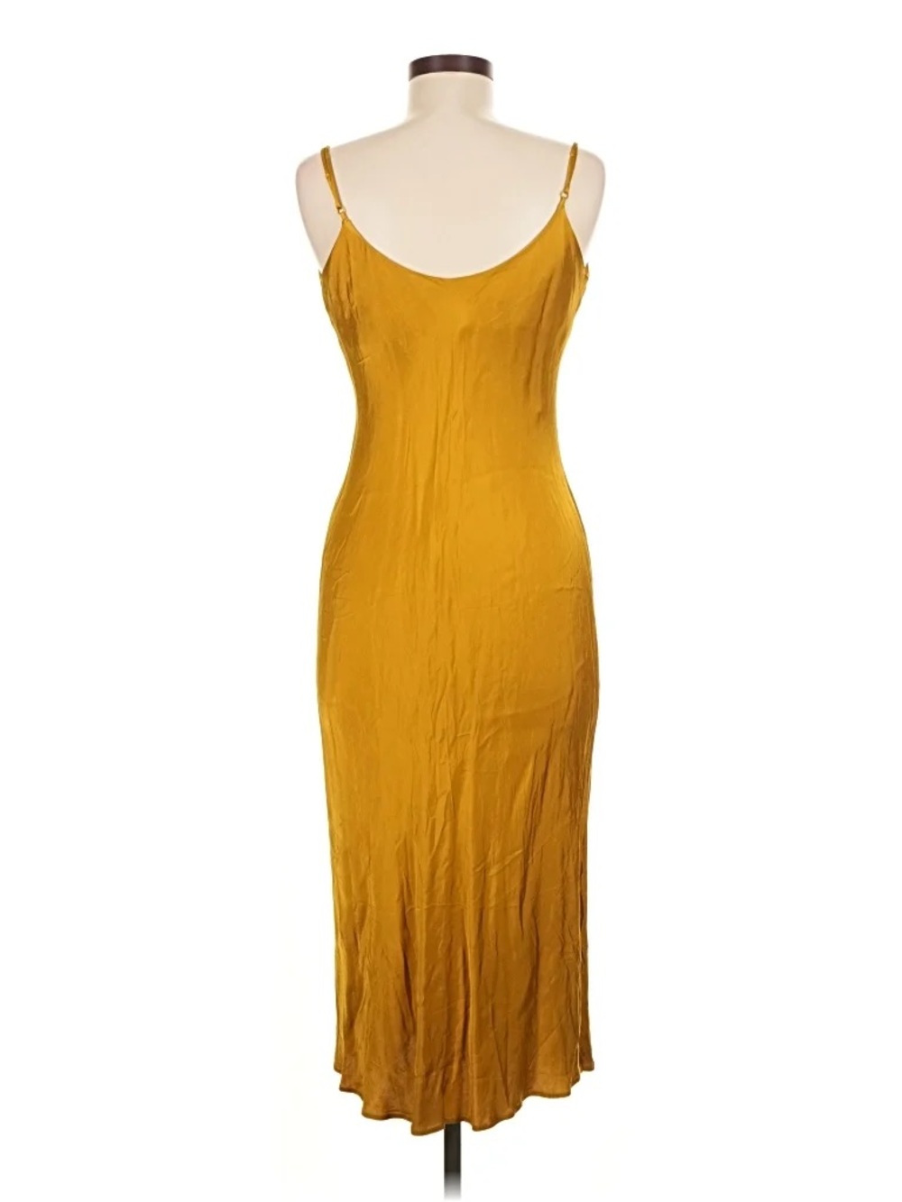 Zara Mustard Yellow Slip Midi Dress - Picture 3 of 5
